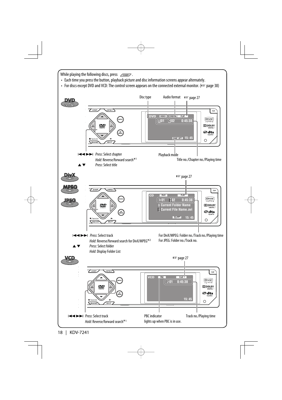 Kenwood KDV-7241 User Manual | Page 18 / 45