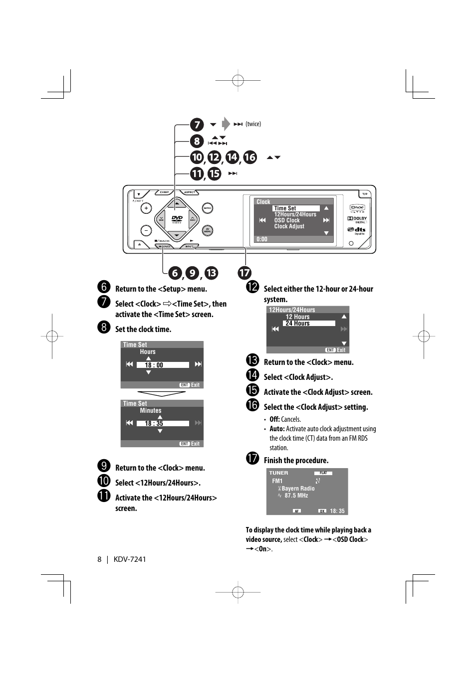 Kenwood KDV-7241 User Manual | Page 8 / 45