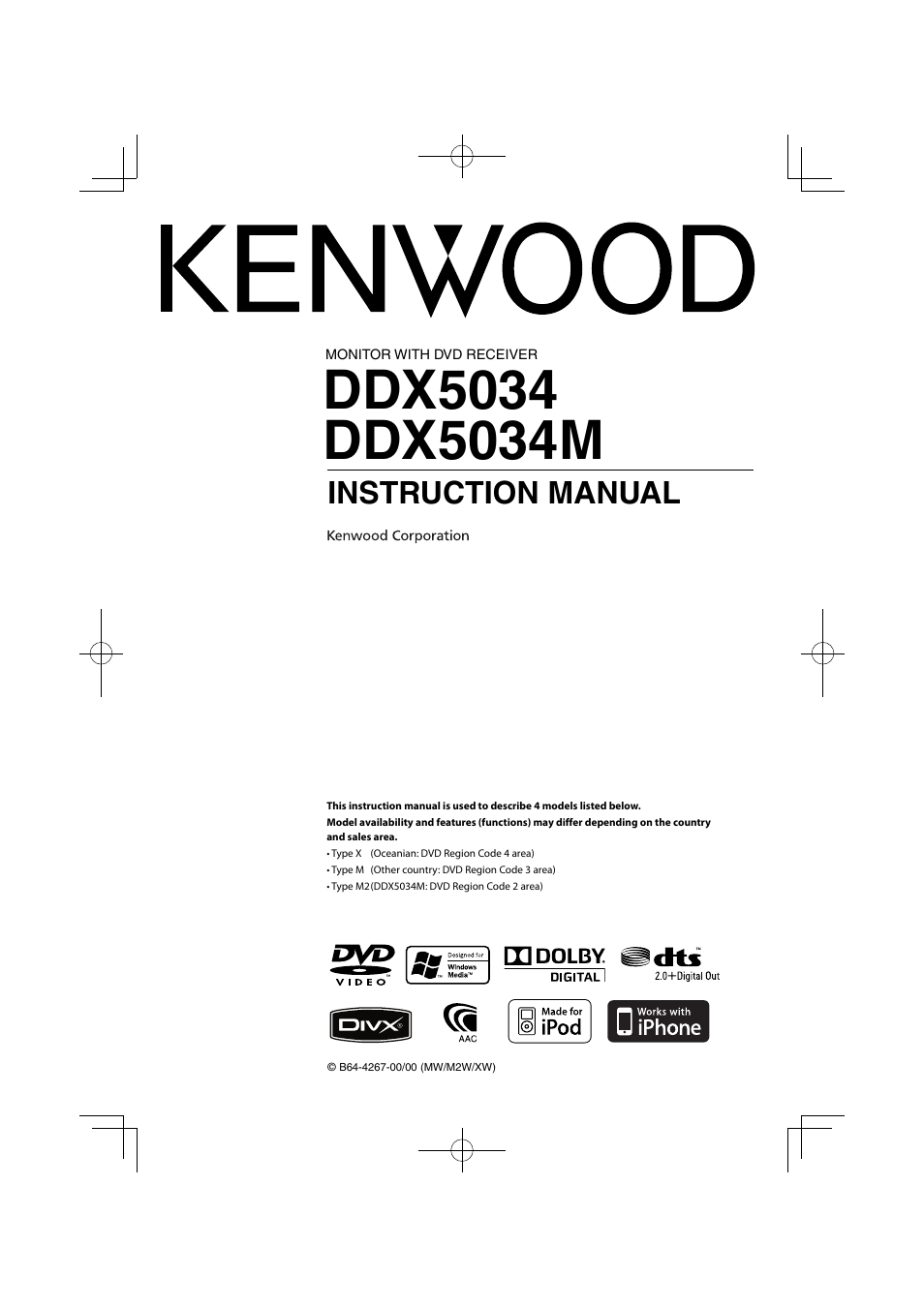 Kenwood DDX5034M User Manual | 92 pages