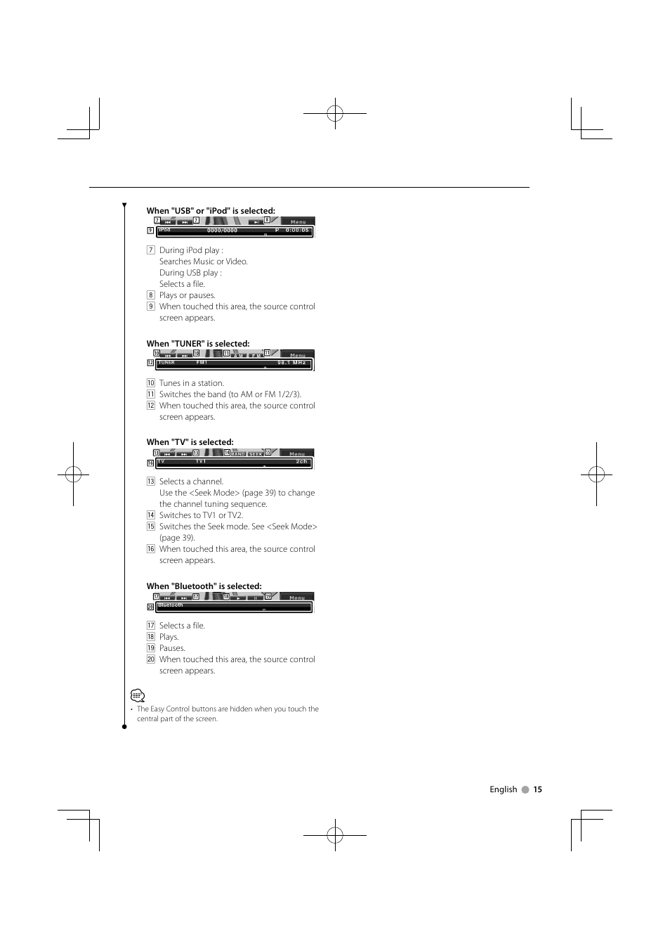 Kenwood DDX5034M User Manual | Page 15 / 92