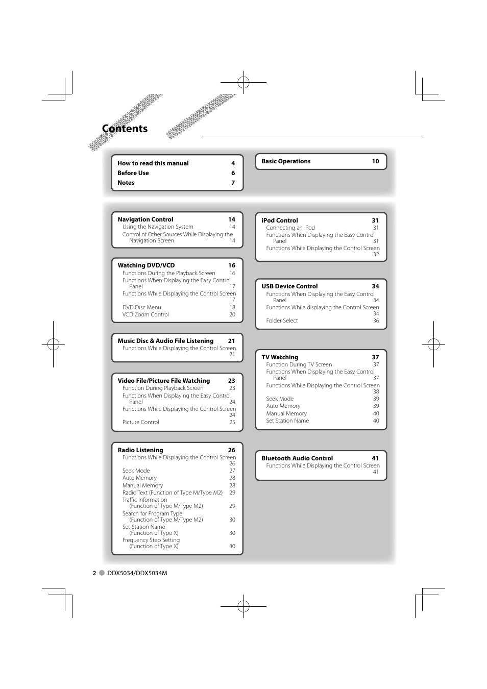 Kenwood DDX5034M User Manual | Page 2 / 92