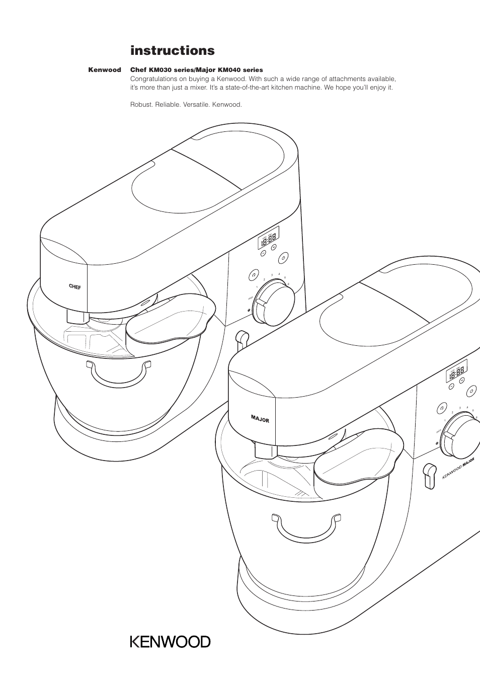 Kenwood MAJOR KM040 User Manual | 12 pages