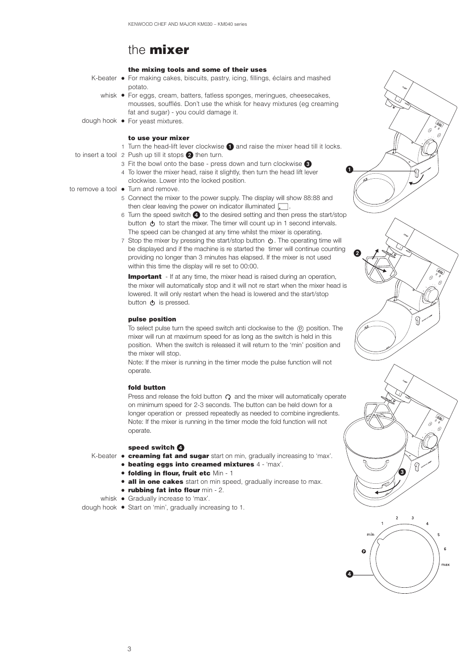 The mixer | Kenwood MAJOR KM040 User Manual | Page 4 / 12