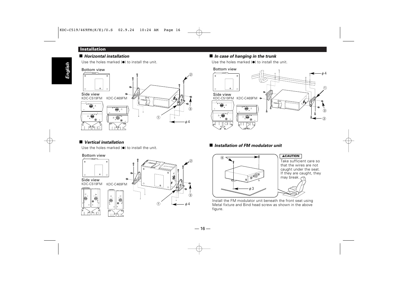 Kenwood KDC-C469FM User Manual | Page 16 / 80