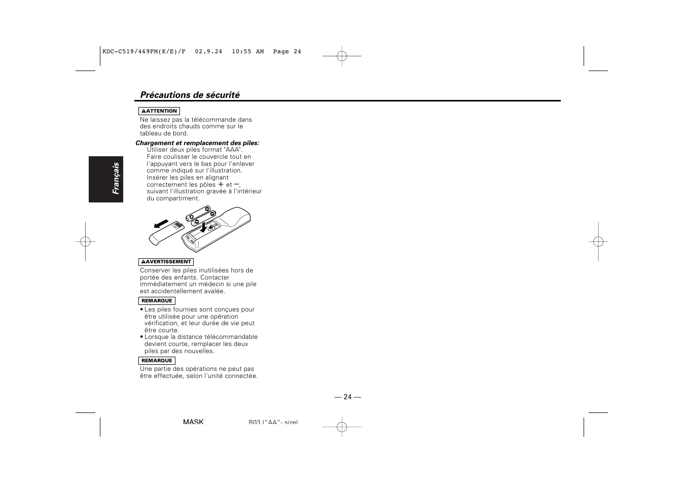 Kenwood KDC-C469FM User Manual | Page 24 / 80