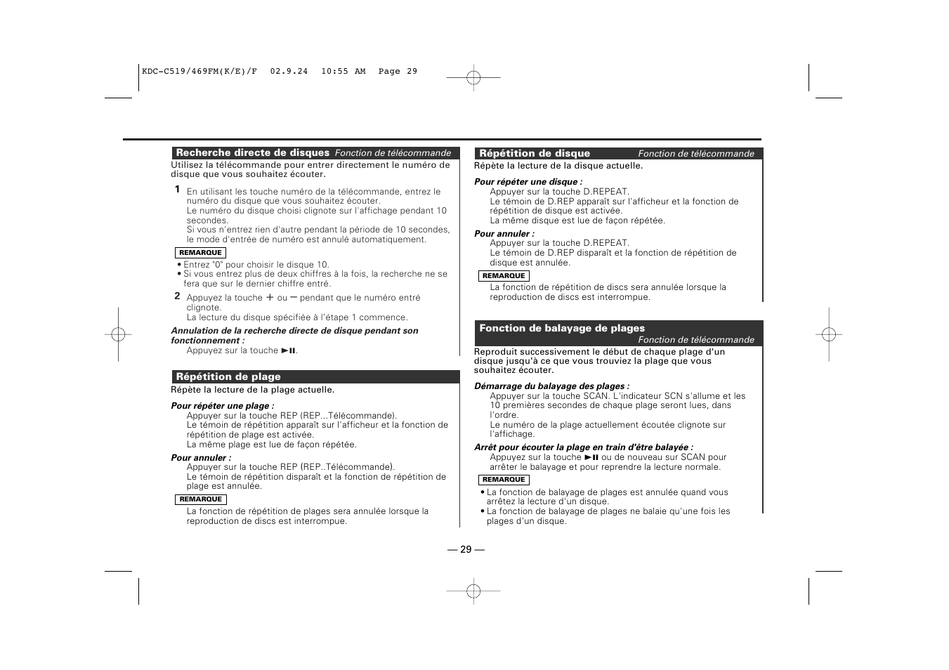 Kenwood KDC-C469FM User Manual | Page 29 / 80