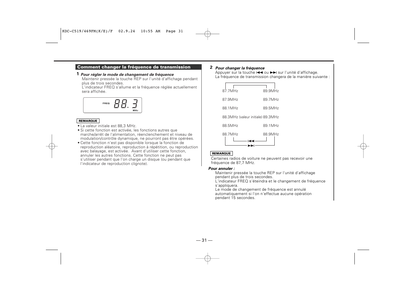 Kenwood KDC-C469FM User Manual | Page 31 / 80