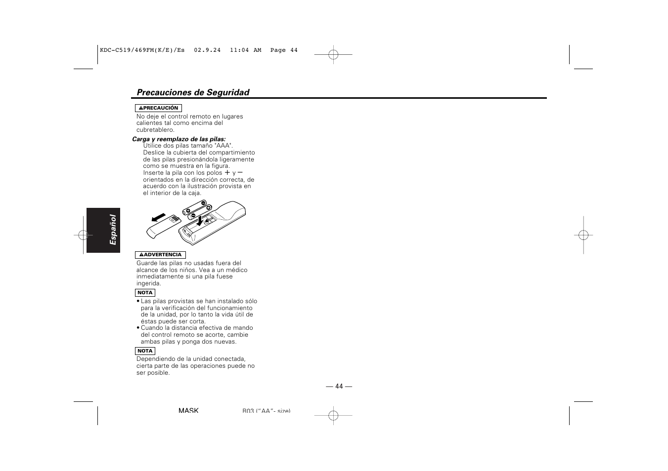 Kenwood KDC-C469FM User Manual | Page 44 / 80