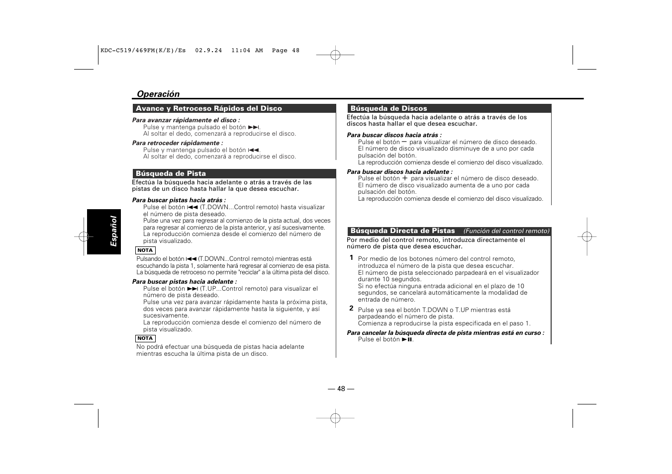 Kenwood KDC-C469FM User Manual | Page 48 / 80