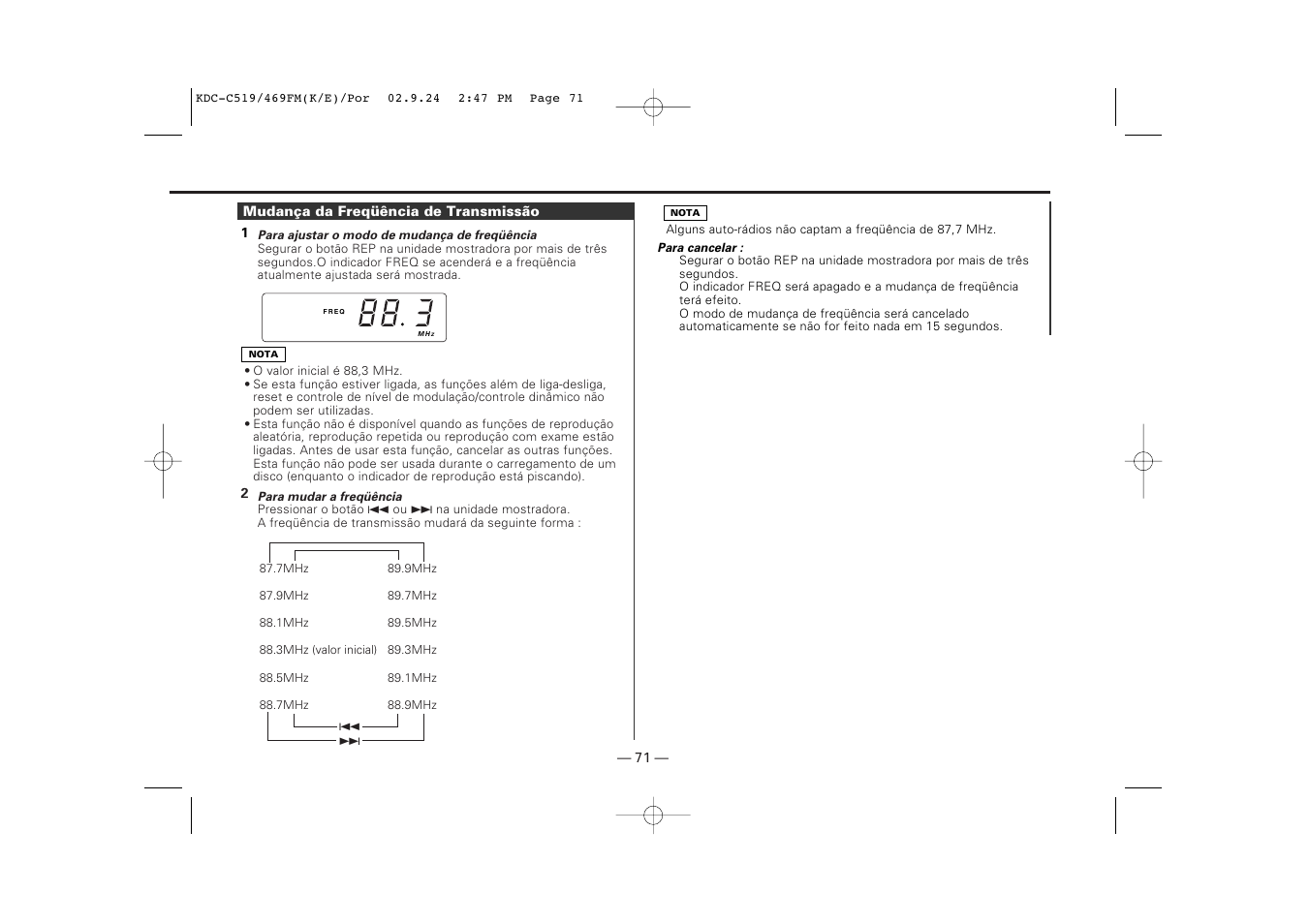 Kenwood KDC-C469FM User Manual | Page 71 / 80