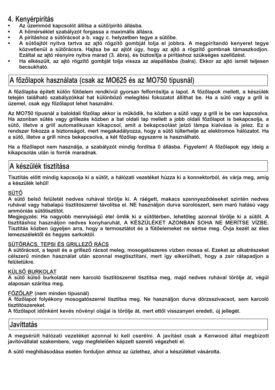 Kenyérpirítás | Kenwood Mini Oven User Manual | Page 29 / 57
