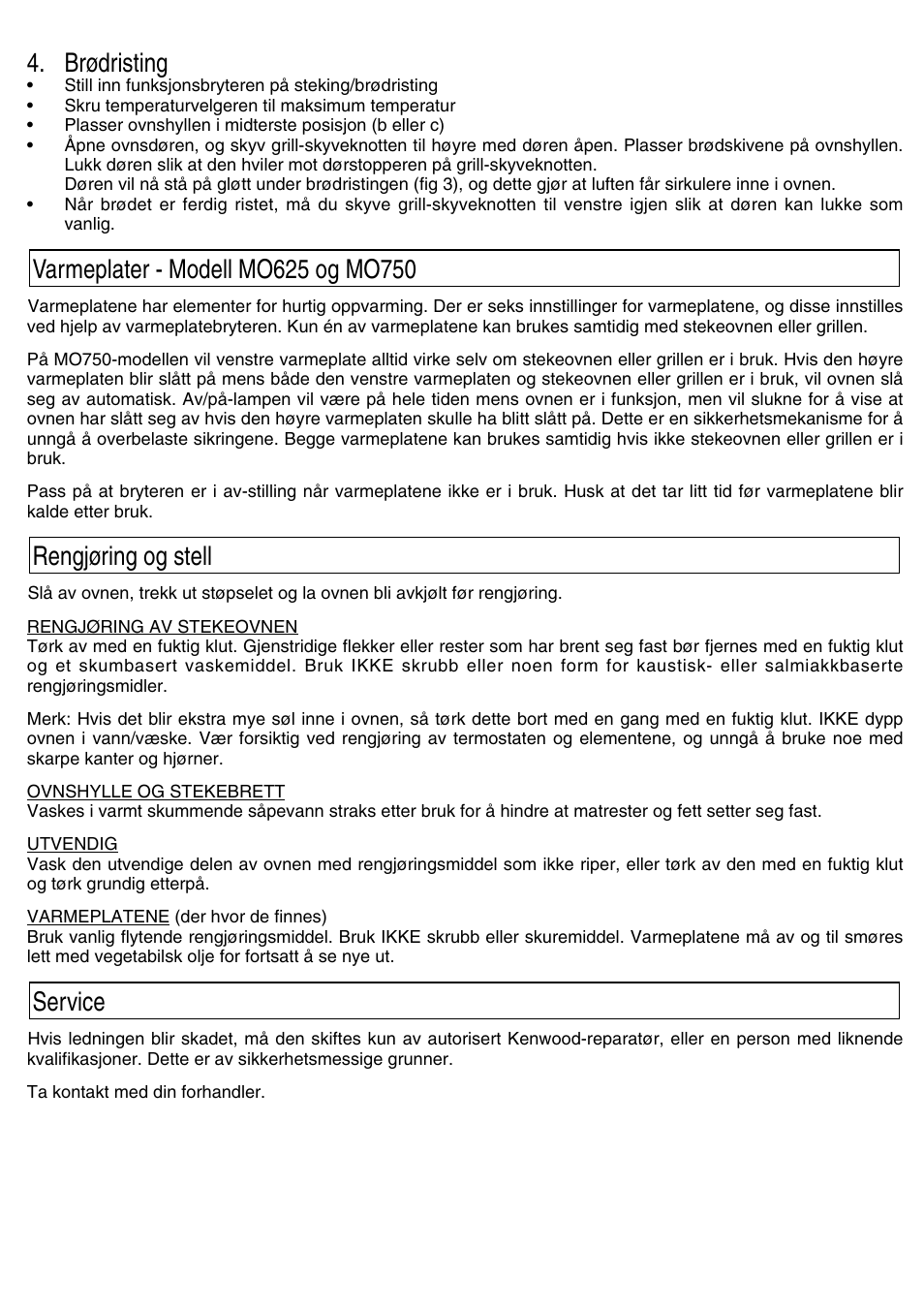 Brødristing | Kenwood Mini Oven User Manual | Page 35 / 57