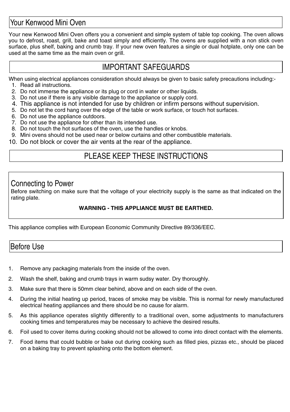 Kenwood Mini Oven User Manual | Page 5 / 57