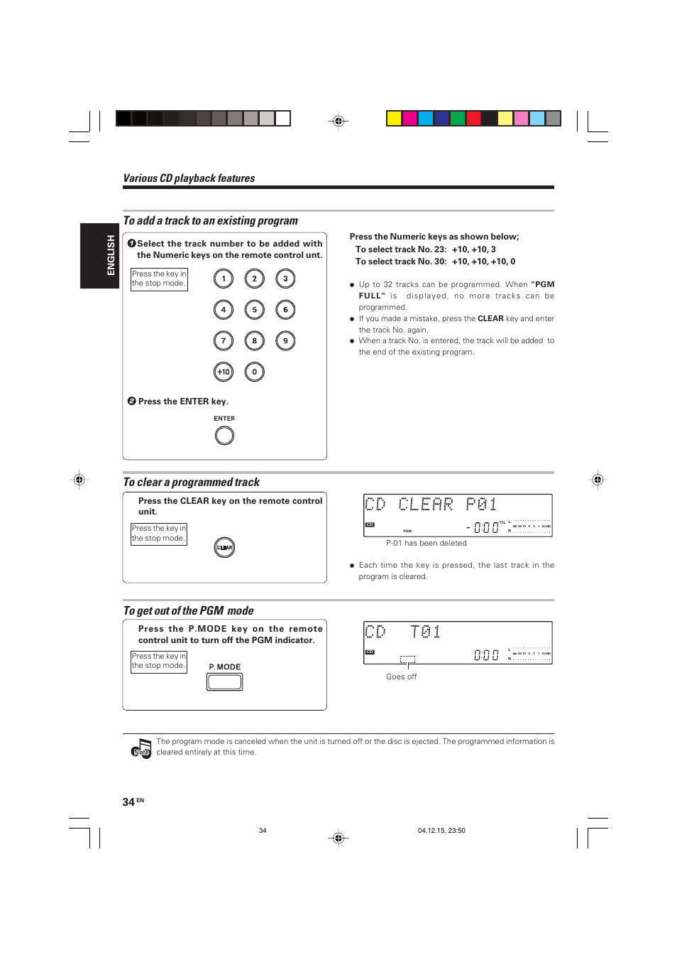 Various cd playback features | Kenwood R-K701 User Manual | Page 34 / 48