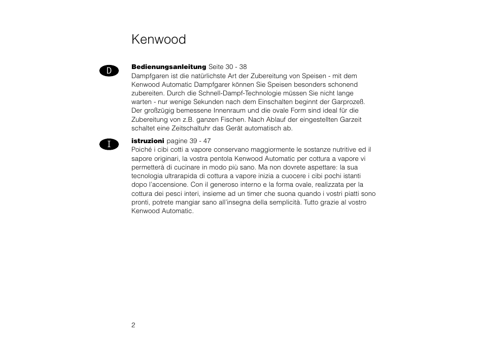 Kenwood | Kenwood FS260 User Manual | Page 3 / 49