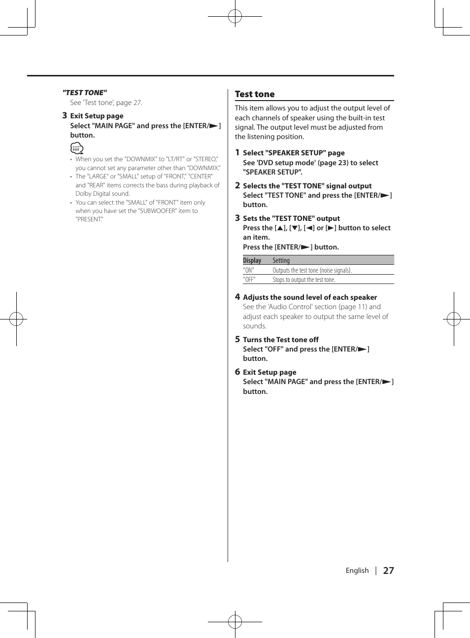 Dvd setup menu features | Kenwood KDV-MP765 User Manual | Page 27 / 42