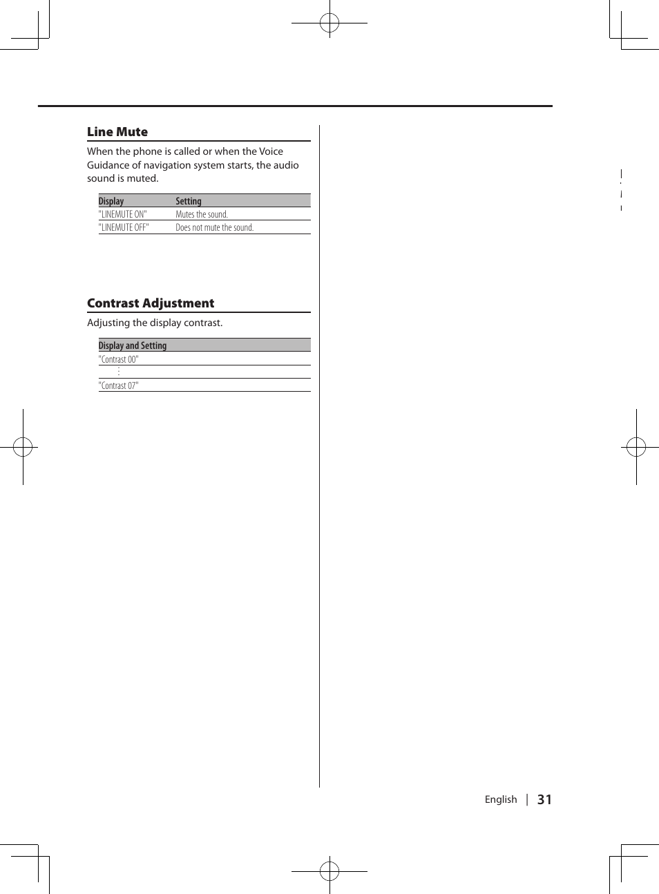 Menu system | Kenwood KDV-MP765 User Manual | Page 31 / 42