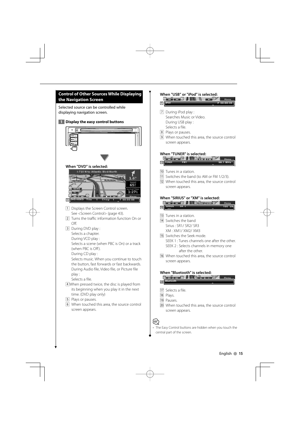 Kenwood DNX5120 User Manual | Page 15 / 100