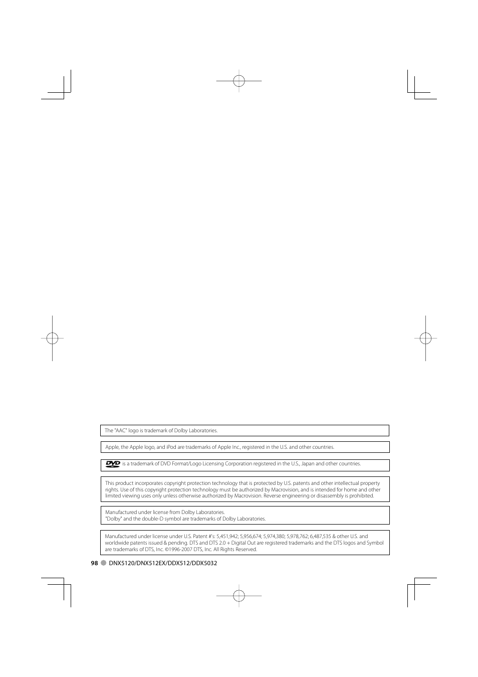 Kenwood DNX5120 User Manual | Page 98 / 100