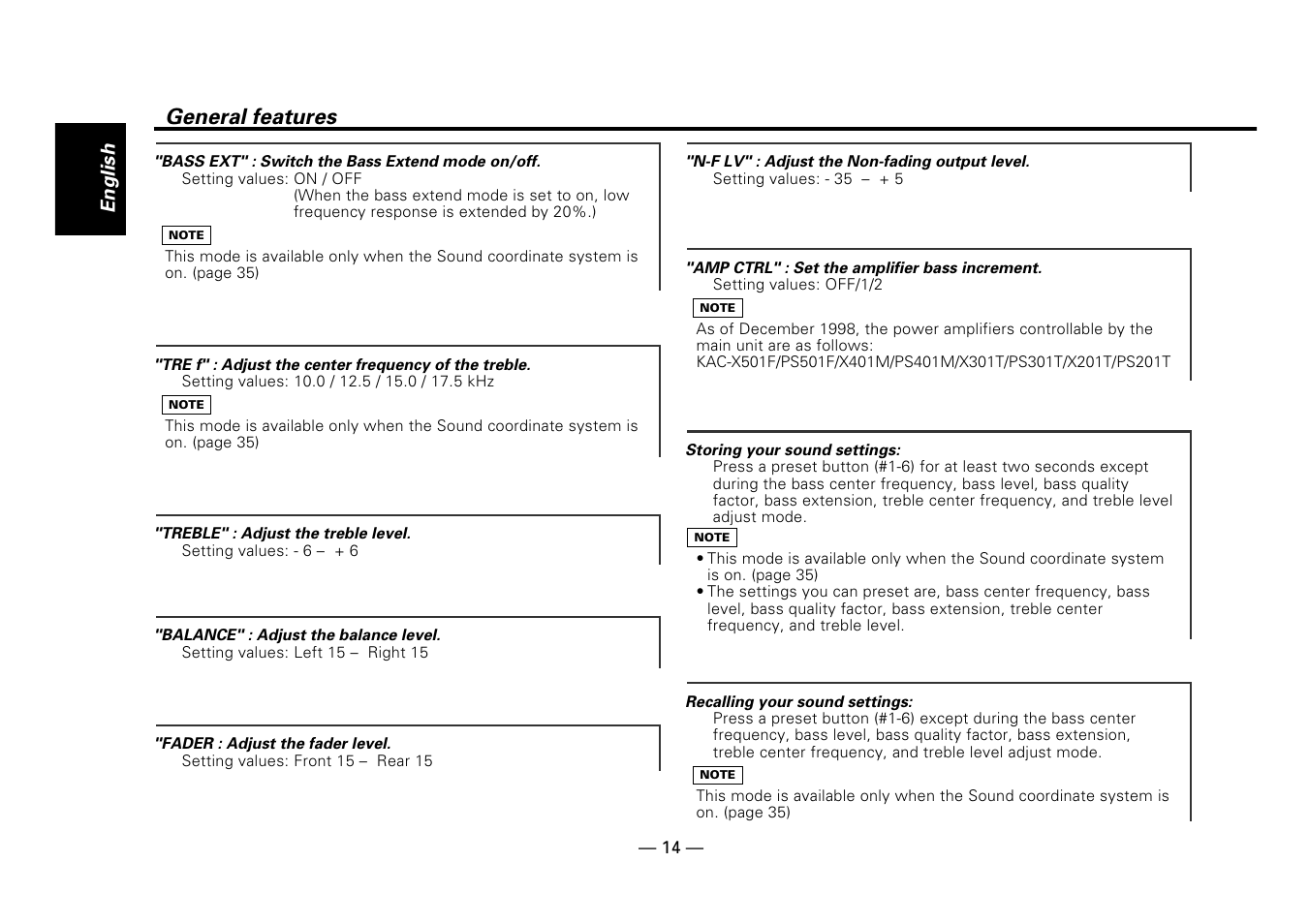 General features | Kenwood Z919 User Manual | Page 14 / 49