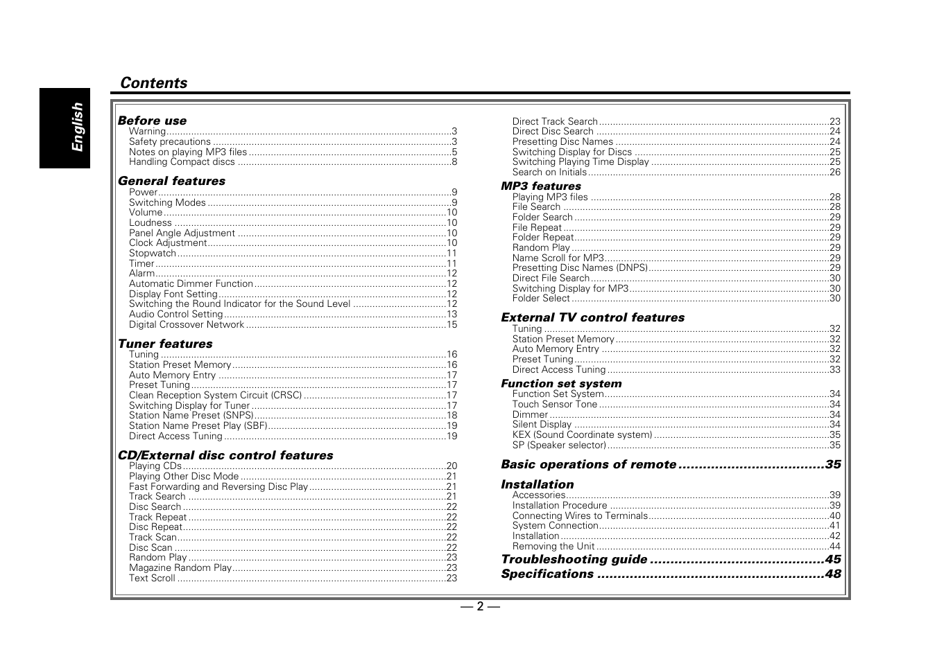 Kenwood Z919 User Manual | Page 2 / 49