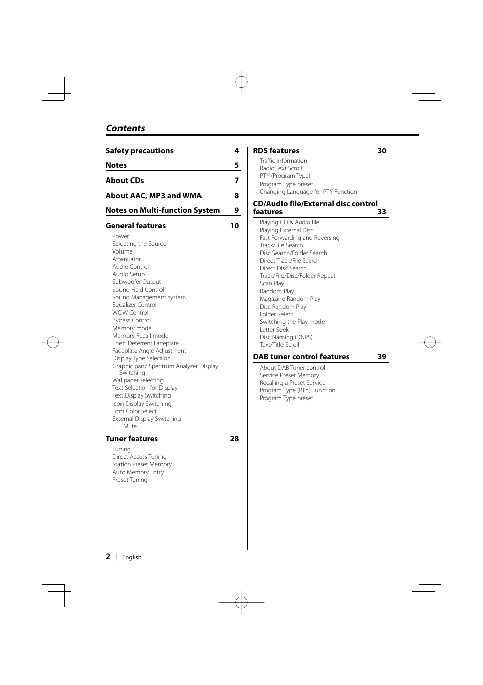 Kenwood KDC-PSW9531 User Manual | Page 2 / 64