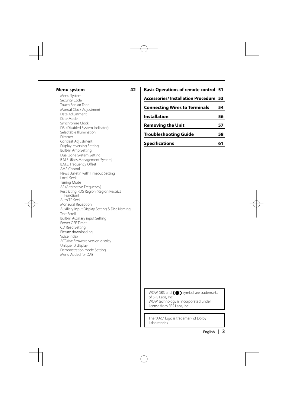 Kenwood KDC-PSW9531 User Manual | Page 3 / 64