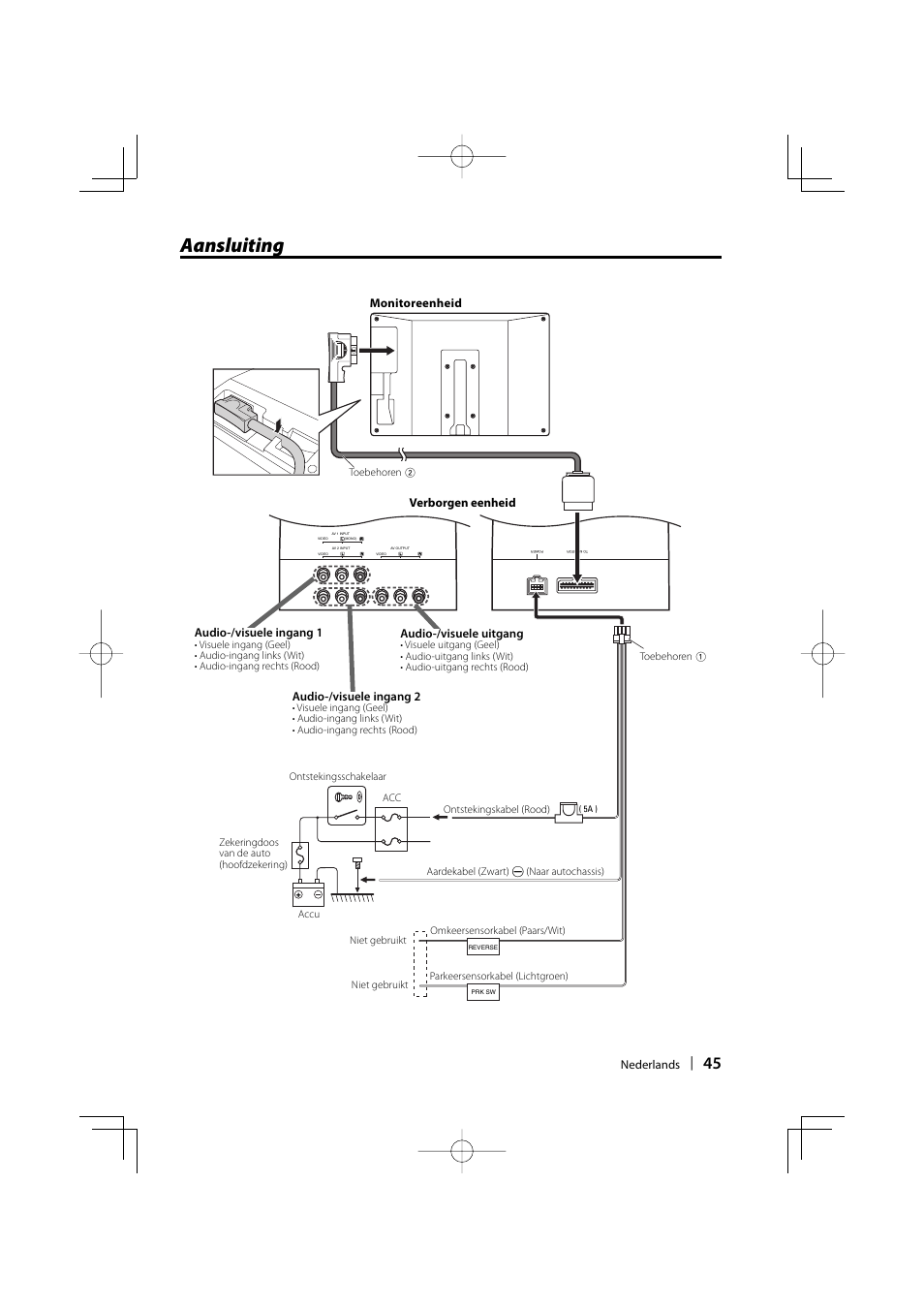 Aansluiting | Kenwood LZ-702IR User Manual | Page 45 / 96