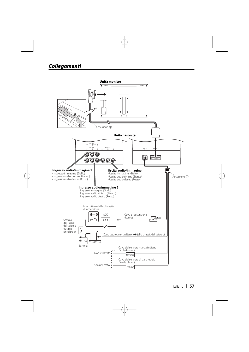 Collegamenti | Kenwood LZ-702IR User Manual | Page 57 / 96