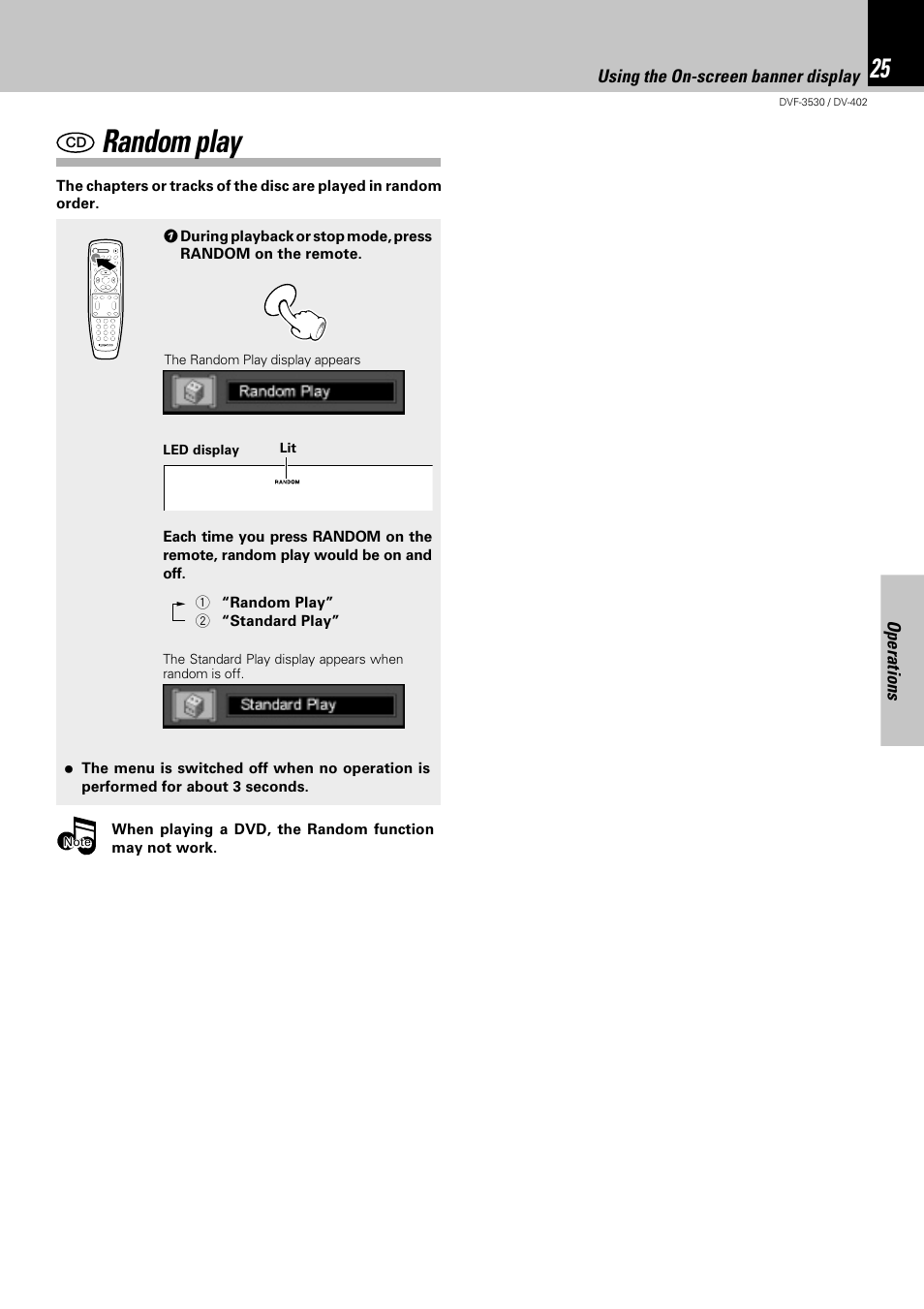 Random play | Kenwood DV-402 User Manual | Page 25 / 40