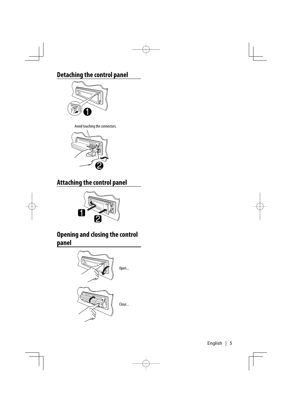 Detaching the control panel | Kenwood KDV-5241U User Manual | Page 5 / 55