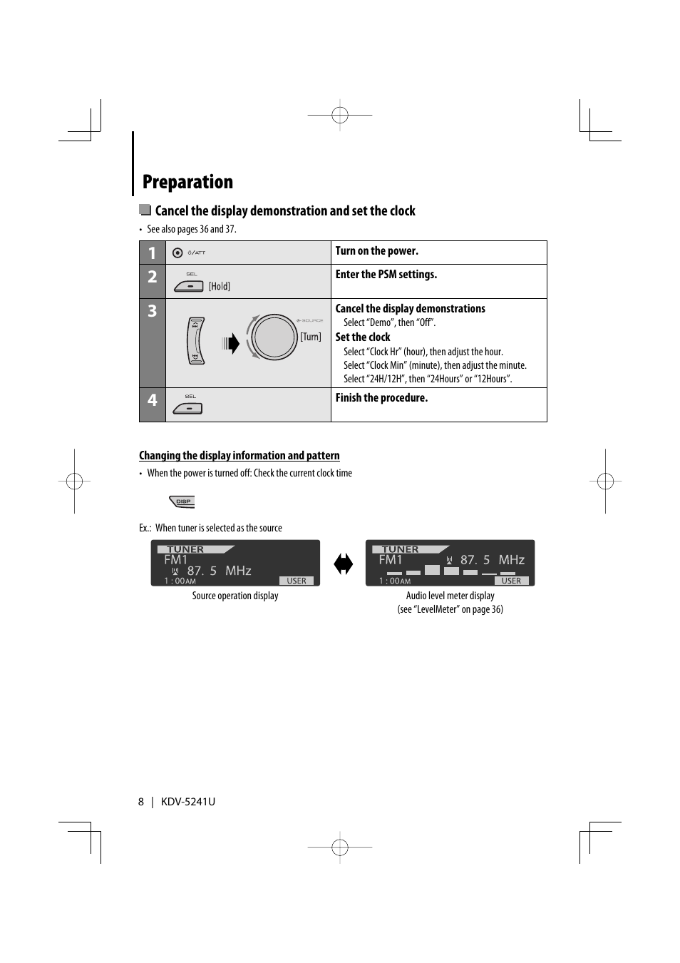 Preparation | Kenwood KDV-5241U User Manual | Page 8 / 55