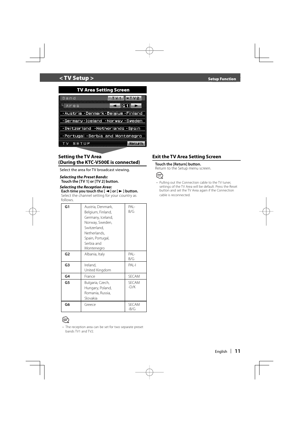 Tv setup | Kenwood LZ-760R User Manual | Page 11 / 24