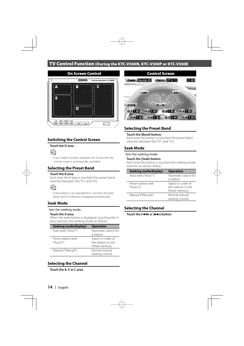 Before use, Tv control function | Kenwood LZ-760R User Manual | Page 14 / 24
