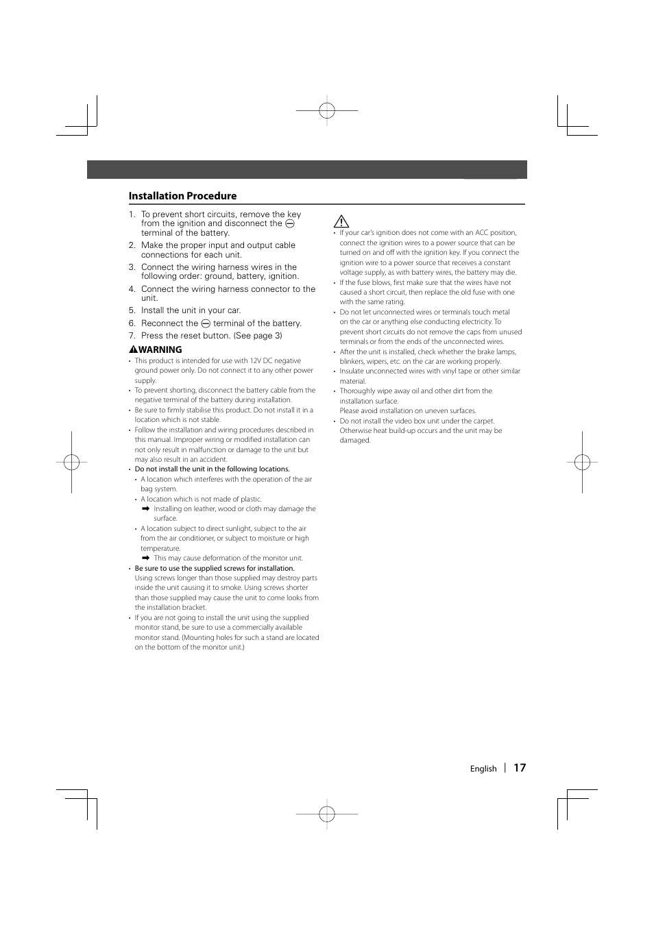 Installation procedure | Kenwood LZ-760R User Manual | Page 17 / 24