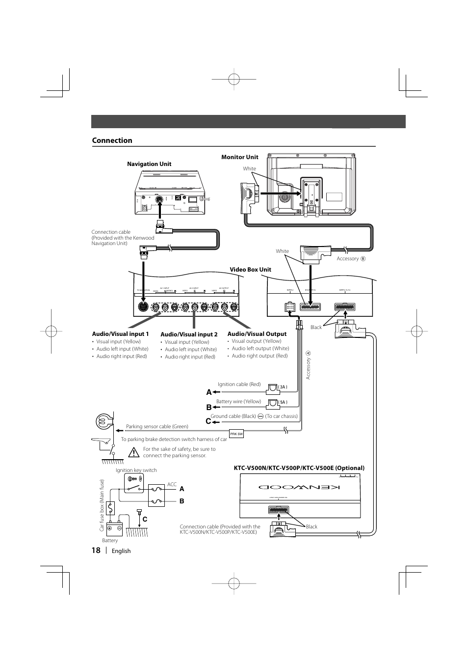 Before use, Connection, Ab c | Kenwood LZ-760R User Manual | Page 18 / 24