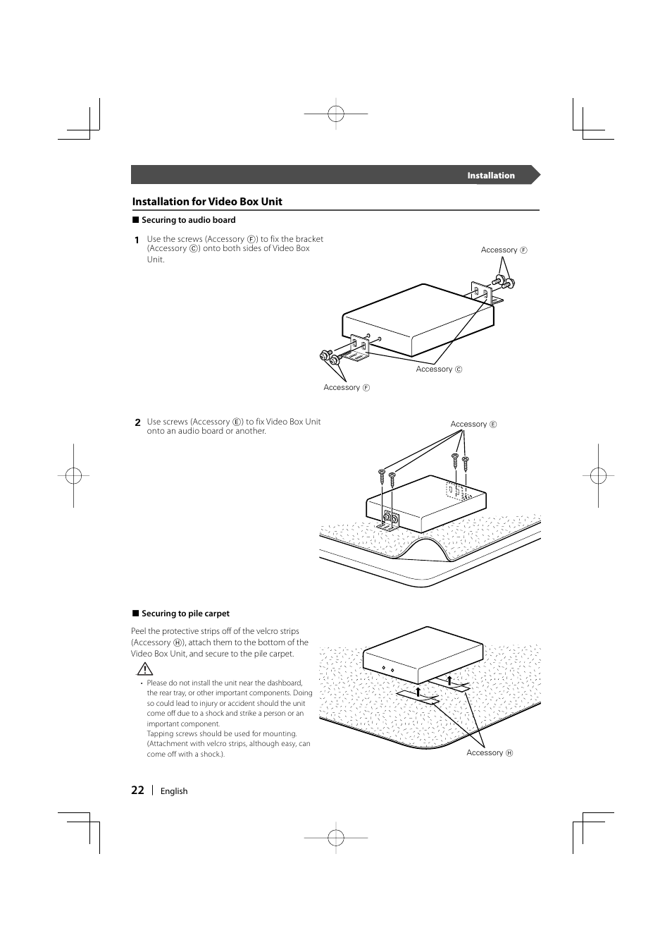 Installation for video box unit | Kenwood LZ-760R User Manual | Page 22 / 24