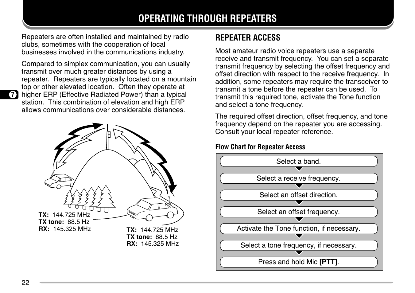 Operating through repeaters | Kenwood TM-G707 User Manual | Page 28 / 84