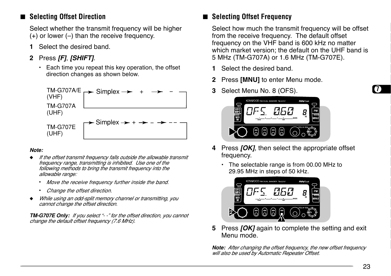 Kenwood TM-G707 User Manual | Page 29 / 84