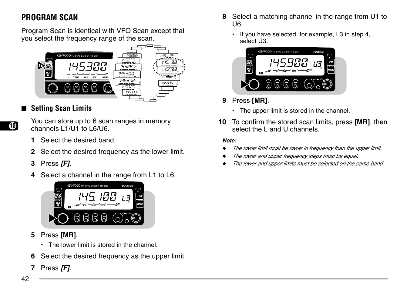 Program scan | Kenwood TM-G707 User Manual | Page 48 / 84