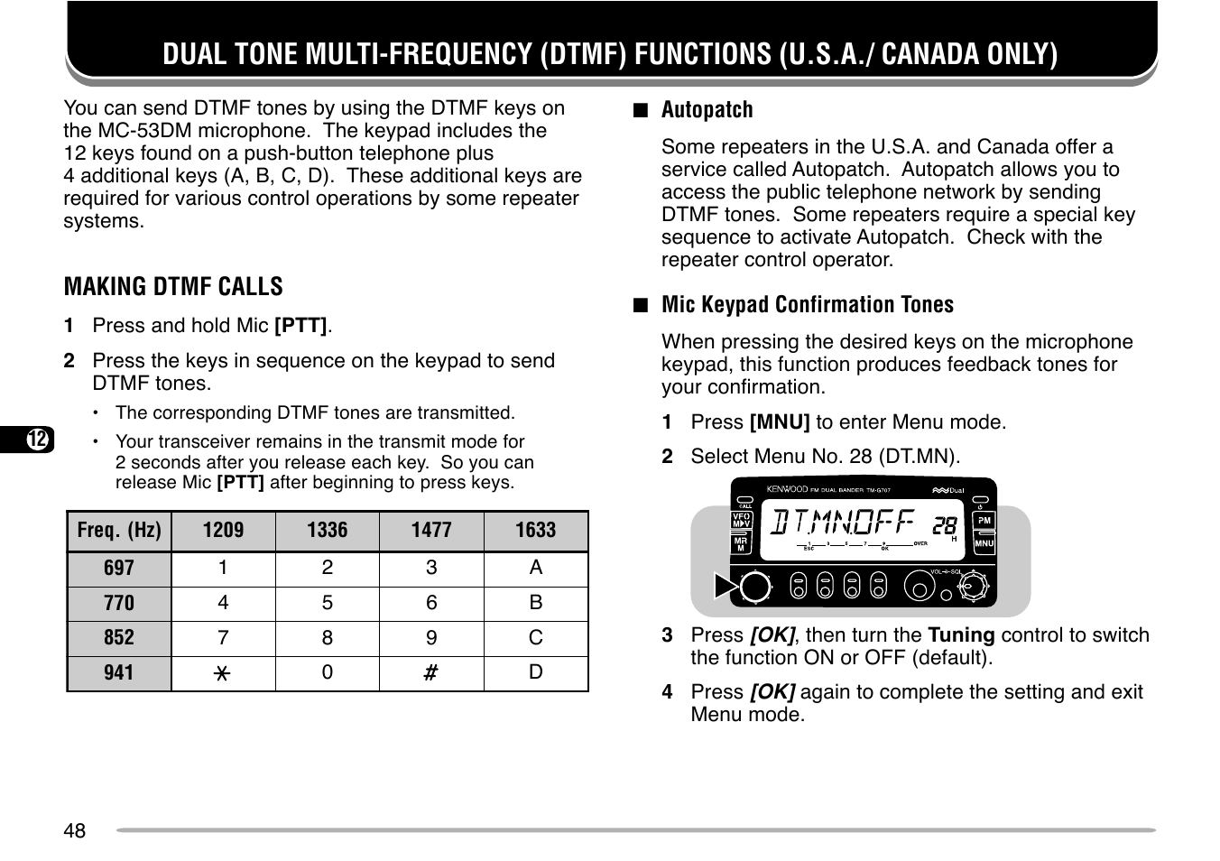 Kenwood TM-G707 User Manual | Page 54 / 84