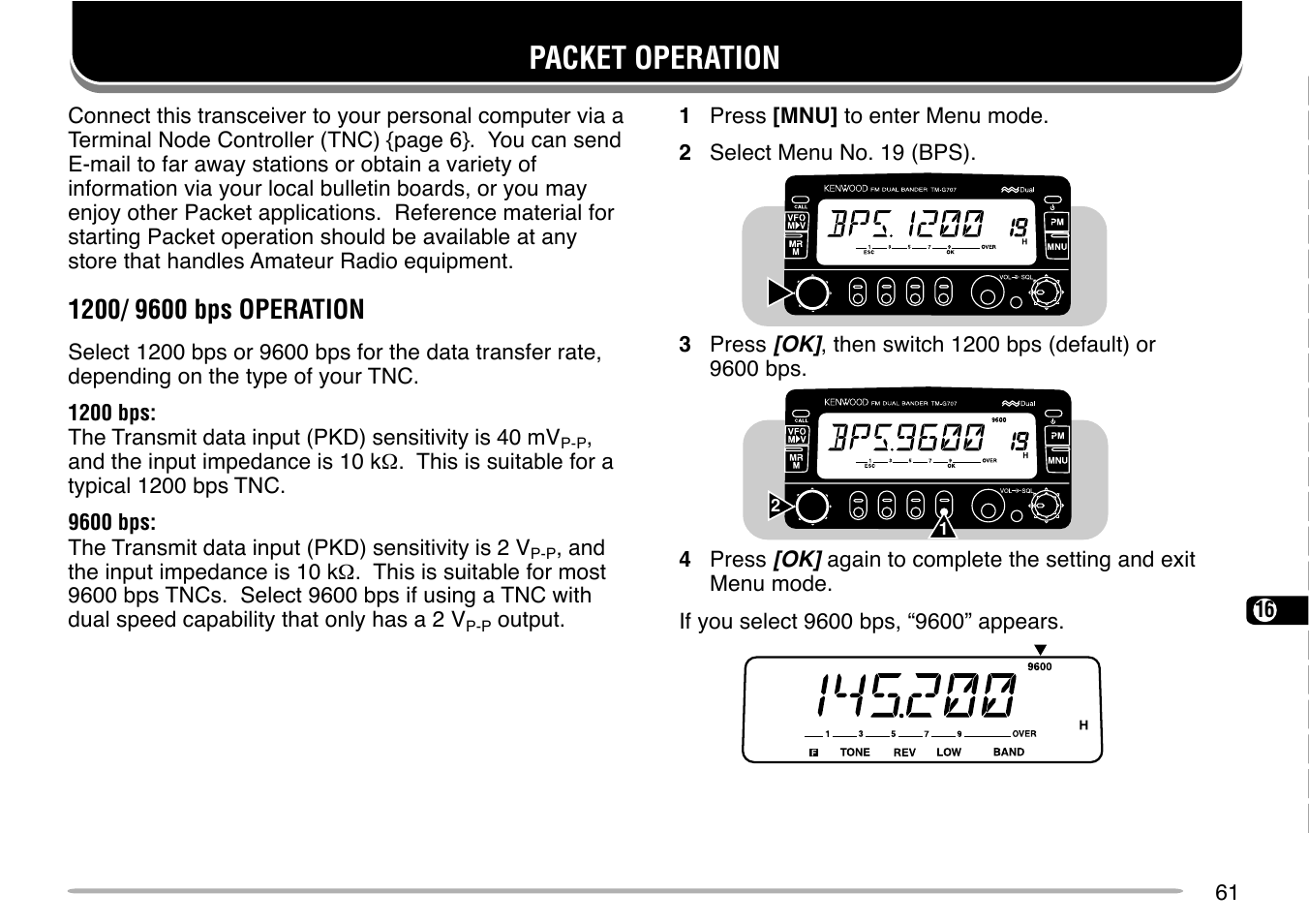 Packet operation | Kenwood TM-G707 User Manual | Page 67 / 84