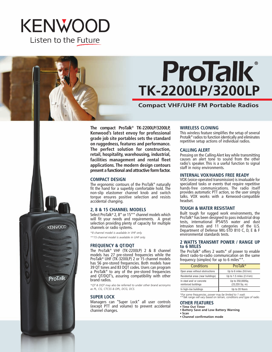 Kenwood ProTalk TK-3200LP User Manual | 2 pages