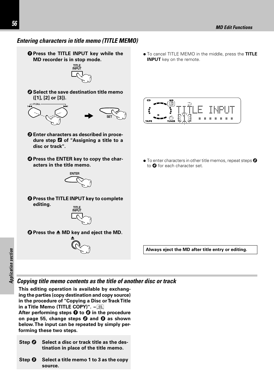 Title input ....... ] 1 | Kenwood HM-382MD User Manual | Page 56 / 72