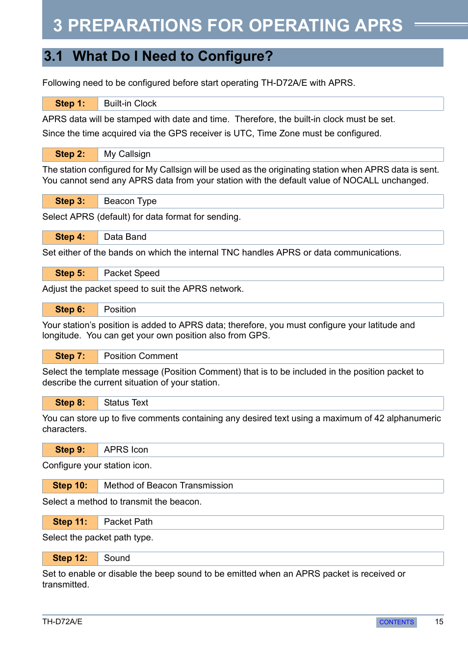 Preparations for operating aprs, 1 what do i need to configure, 3 preparations for operating | Aprs, 3 preparations for operating aprs | Kenwood TH-D72A/E User Manual | Page 23 / 92