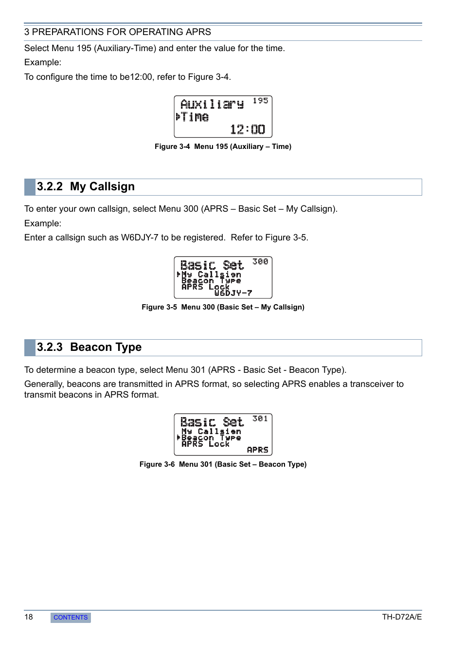 2 my callsign, 3 beacon type, My callsign | Beacon type, 2 my callsign 3.2.3 beacon type | Kenwood TH-D72A/E User Manual | Page 26 / 92