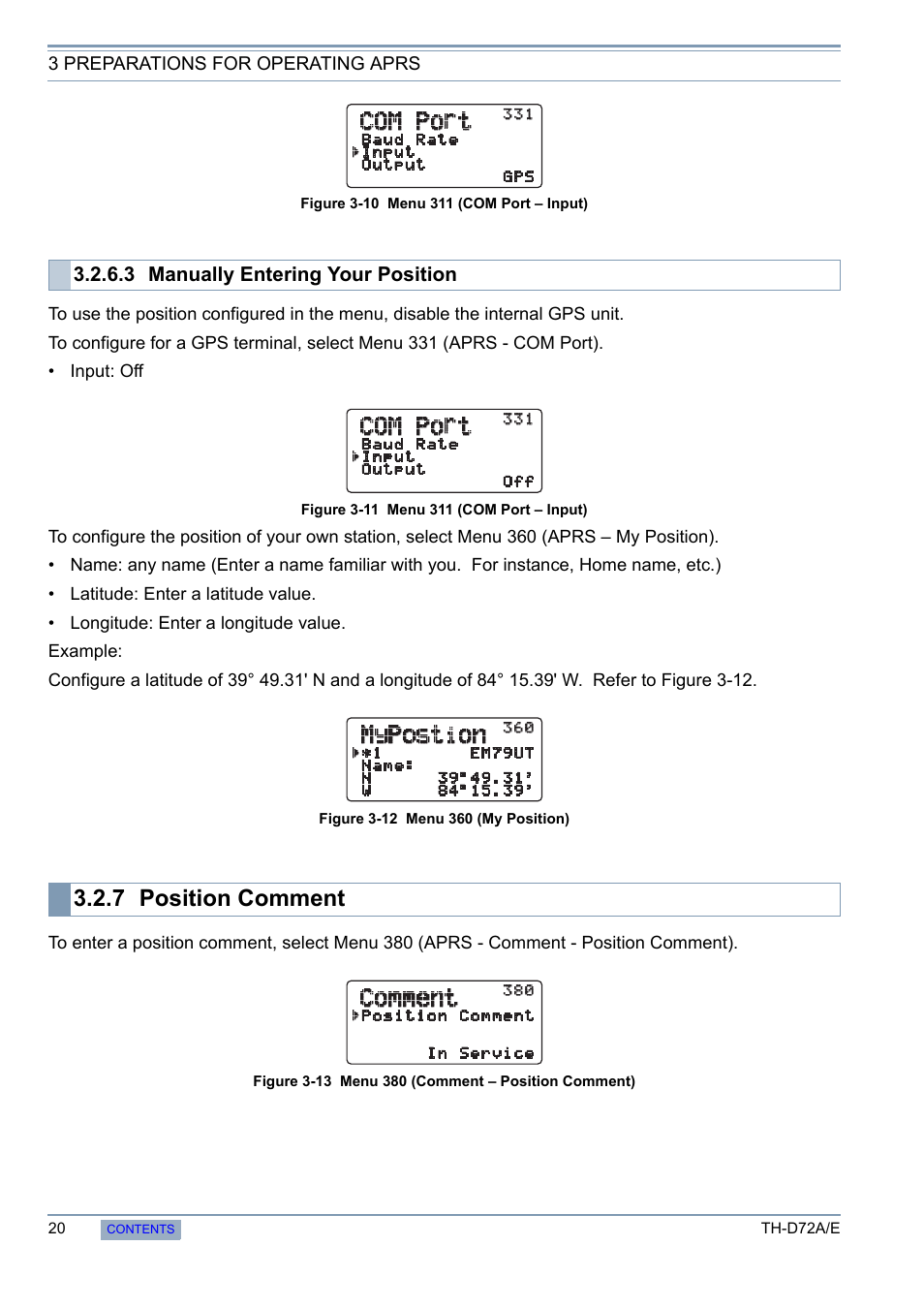 7 position comment, Position comment | Kenwood TH-D72A/E User Manual | Page 28 / 92