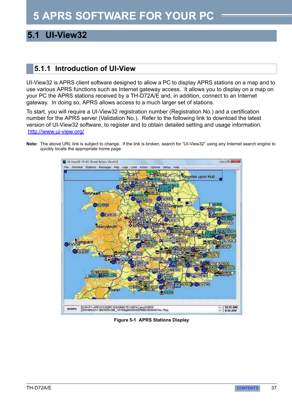 Aprs software for your pc, 1 ui-view32, 1 introduction of ui-view | 5 aprs software for your, Introduction of ui-view, 5 aprs software for your pc | Kenwood TH-D72A/E User Manual | Page 45 / 92