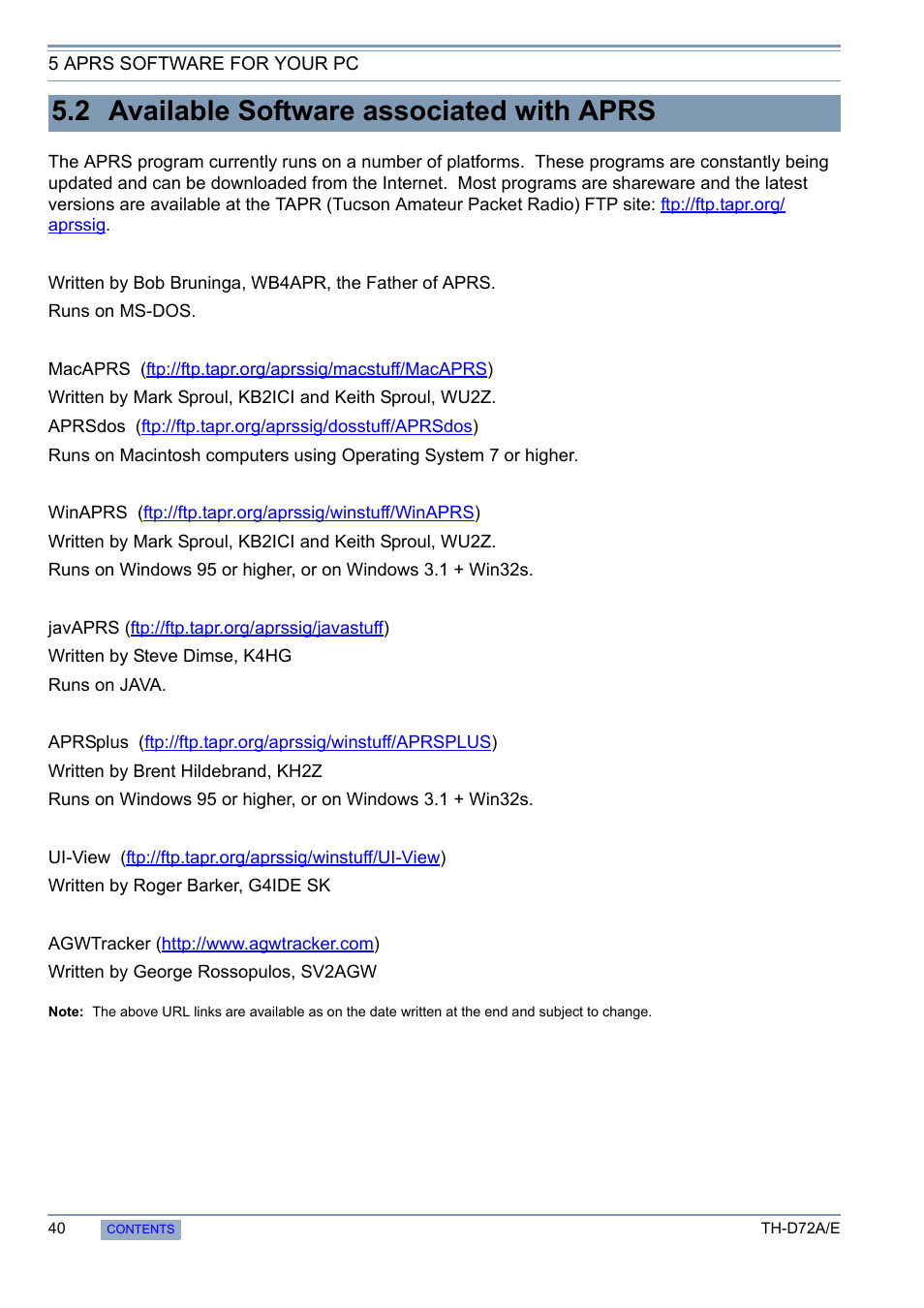 2 available software associated with aprs, 2 available software associated with, Aprs | Kenwood TH-D72A/E User Manual | Page 48 / 92