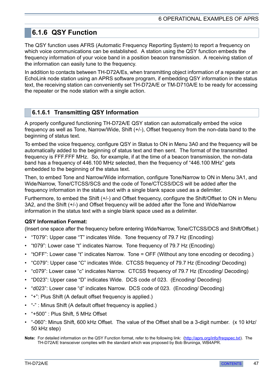 6 qsy function, Qsy function | Kenwood TH-D72A/E User Manual | Page 55 / 92